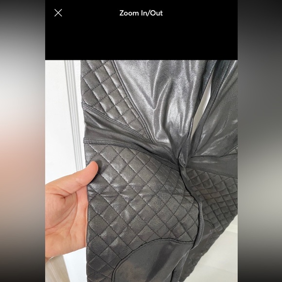 Spanx Black Quilted Faux Leather Leggings size M - Picture 4 of 6